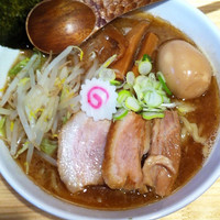 「中華そば＋味玉（クーポン）＋野菜（サービス）」@中華そば 夢見月の写真