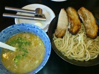 「鶏白湯つけ麺＋国産小麦麺＋炙りチャーシュー＋ニンニク」@麺堂 稲葉の写真