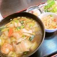 「広東麺ランチセット（６５０円）」@新新飯店の写真