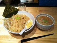 「鶏塩えびつけ麺（中盛）+野菜（無料）＋味玉（クーポン）」@中華そば 夢見月の写真