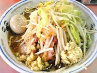 「豚入りらーめん（ヤサイ少なめニンニクしょうが）」@麺屋 桐龍の写真