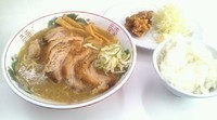 「ランチ唐揚一個定食(肉ダブル)」@肉屋の写真
