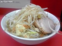「小ラーメン(ブタ2枚) 「ニンニク」(700円)」@ラーメン二郎 小岩店の写真