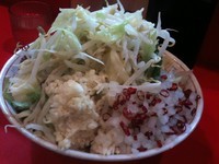 「らーめん６００円（ヤサイ・ニンニク）＋（２６日限定）」@ラーメン二郎 府中店の写真