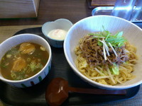 「肉つけそば並+温玉+半ライス 750+100+100=950」@麺 ten しばふの写真