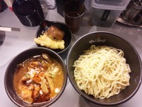 「スペシャル極辛BLACKつけ麺小盛り１辛」@極辛BLACKつけ麺 七代目けいすけの写真