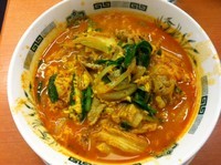 「チゲ味噌ラーメン　（大盛、560円）」@日高屋 青葉台店の写真