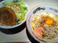 「まぜそば（全増し）」@DEBU SOBA REPUBLIC 北部市場店の写真