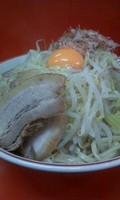 「まぜそば780円（野菜増し・ニンニク少し）」@赤ひげラーメンの写真