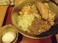 「まぜそばⅡ+焼きチャーシュー(900円)」@食処 渓の写真