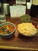 「三田製麺所 五反田店 辛つけめん中盛 750＋のり 50円」@つけ麺専門店 三田製麺所 五反田店の写真