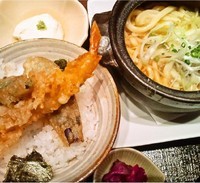 「味噌煮込みうどんセット(680円)」@ぎをん庭 千葉ニュータウン店の写真