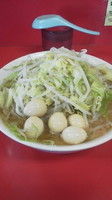 「小ラーメン+うずらの卵」@ラーメン二郎 茨城守谷店の写真