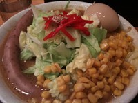 「蒸キャベツ味噌らーめん 900円＋味玉50円＋ニンニク50円」@味噌蔵らーめん まるしゅうの写真