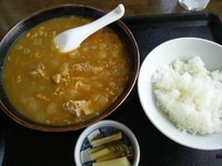 「カレーらーめん（半玉）600円＋半ライス150円」@ごはん処 食堂ミサ あらい道の駅店の写真
