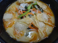 「ワンタン入り冬野菜ラーメン　420円」@宇都宮大学 フードプラザの写真