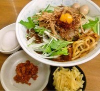 「限定　アジアンカレークオーター＋温玉＆ライス+チーズ＋辛み肉」@MENYA 食い味の道有楽の写真