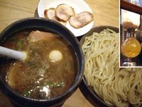 「つけ麺（ネギ抜き）＋鶏チャーシュー、800円＋100円」@本枯中華そば 魚雷の写真