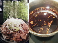 「肉つけそば温玉付（大盛無料）　850円」@頂上和風そば 浜の麺バカの写真