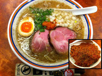 「背脂煮干そば+カレーライス※特別限定品」@らーめん 晴の写真