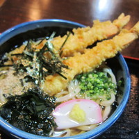 「冷やしえび天うどん(850円+50円)」@讃岐うどん処 成味の写真