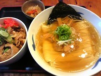 「Ｃランチ (しおそば＋豚バラ丼)」@麺や食堂 本店の写真