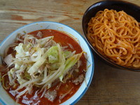 「極辛みそ野菜つけめん（赤い麵選択）」@ラーメン ひかりの写真