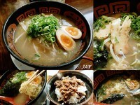 「「希望軒とんこつラーメン(味玉)」￥850+スジ旨丼￥250」@希望軒 新宿三丁目店の写真