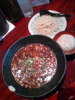 「ふかひれつけ麺６８０円+ミニ炒飯(ﾗﾝﾁｻｰﾋﾞｽ)」@長秀龍の写真