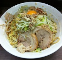 「大ラーメン(700円）+汁無し(80円)ヤサイ×2アブラニン」@ラーメン二郎 横浜関内店の写真