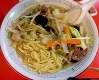 「タンメン＋惣菜・お新香・小ライス付き（600円）」@和風らーめん さちの写真
