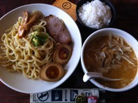 「みそつけめん+半熟たまご+小ごはん」@らーめん一会の写真