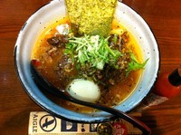 「トマスジ牛キノコ※特別限定品+白タマゴ」@麺場MILESTONEの写真