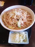 「かけラーメン＋もやし炒め＋ネギ」@自然洞 麺舗 西口店の写真