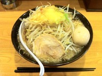 「ラーメン（醤油、並麺少なめ、ヤサイチョイマシニンニクカラメ）」@麺 たなかの写真