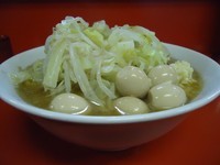 「小ラーメン(ニンニク少し)ウズラ」@ラーメン二郎 茨城守谷店の写真
