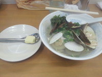 「貝三種，浜辺の潮蕎麦（小ライス、バター付き）」@MENYA 食い味の道有楽の写真