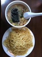 「ランチAセット（つけ麺　こってり醤油）７３０円+５０円」@元祖手打ちつけ麺 江戸一の写真