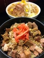 「ランチセット（ミニラーメン+小チャーシュー丼） 500円」@らぁめん 元気の源 神奈川新町店の写真