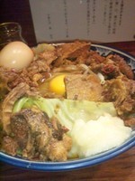 「牛スジぶっかけ（大盛り）＋味玉」@中華そば 旋の写真