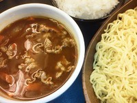 「ビーフカレーつけ麺大盛＋ライス」@ラーメン大至の写真