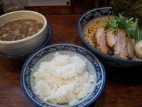「特製つけ麺（並盛）１０００円+ご飯１００円」@中華そば 旋の写真
