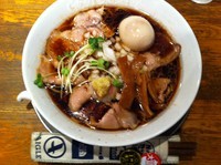 「肉そば+とろ～り半熟味玉」@らあめん花月嵐 大森町店の写真