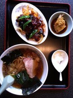 「酢豚ラーメンセット　１２００円」@北昌の写真