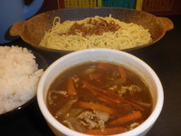 「ビーフカレーつけ麺（８００円）ライス（１３０円）」@ラーメン大至の写真