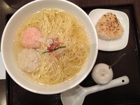 「あら炊き塩らあめん+へしこ焼きおにぎり」@麺屋 海神の写真