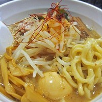 「海老だしの味噌らーめん+味玉（サービス券）　780円」@海老だしの哲の写真