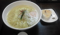 「あら炊き塩らあめん+へしこ焼きおにぎり」@麺屋 海神の写真