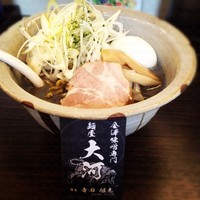 「黒味噌麺硬め+味玉+ネギ盛」@味噌専門 麺屋大河の写真