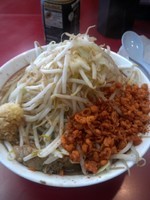 「ラーメン（麺少なめ、にんにく、辛アゲ）」@千里眼の写真